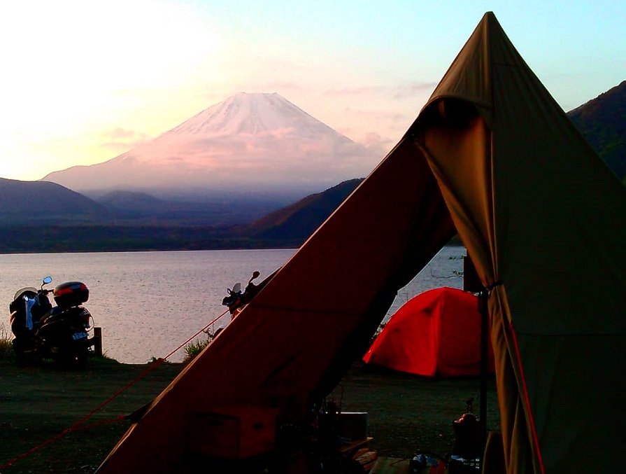 富士山とテント