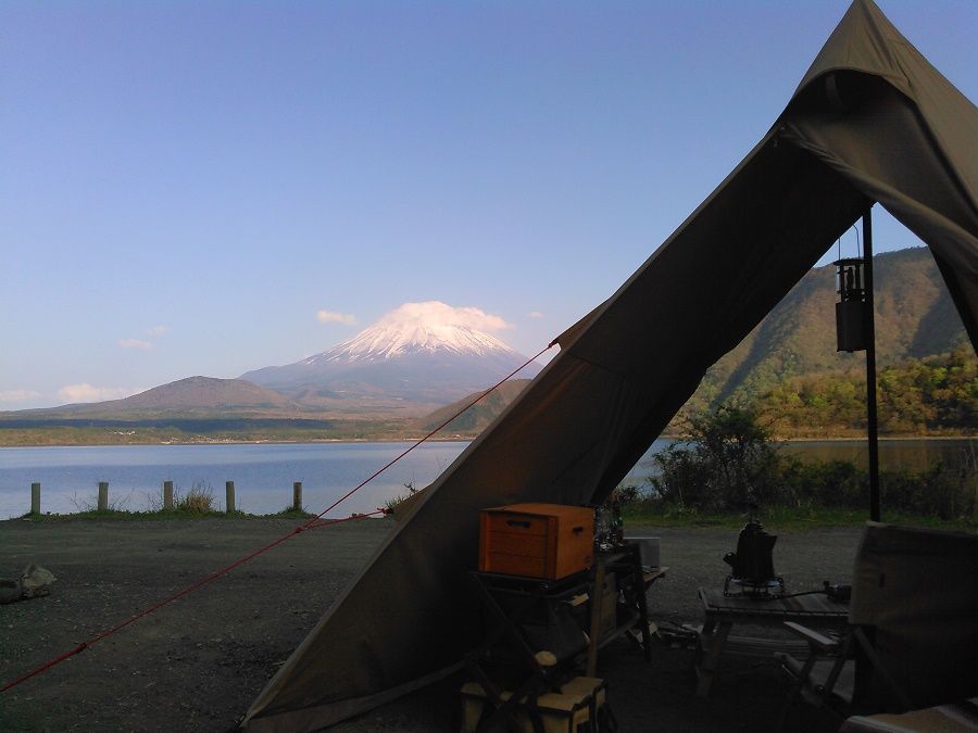 富士山とテント