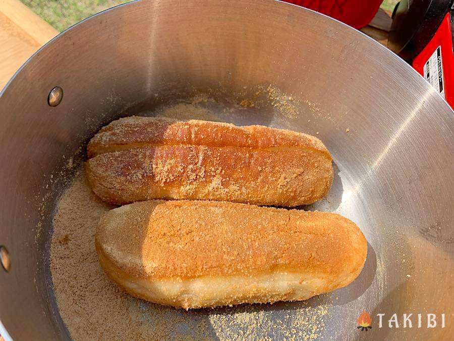 昔懐かしい揚げパン風のアレンジサンド　作り方