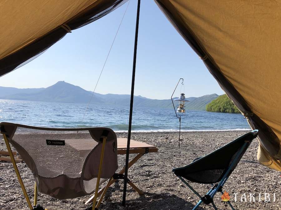 サイトからの景色が最高です　【北海道千歳市】贅沢な景色が楽しめる！休暇村支笏湖モラップキャンプ場