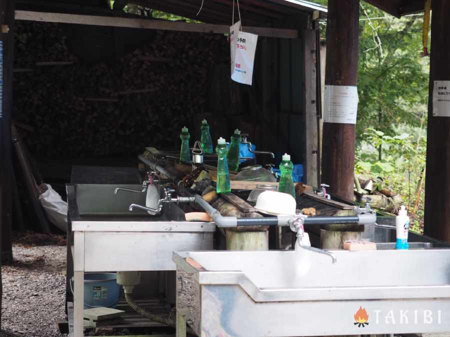 阿寺渓谷キャンプ場炊事場