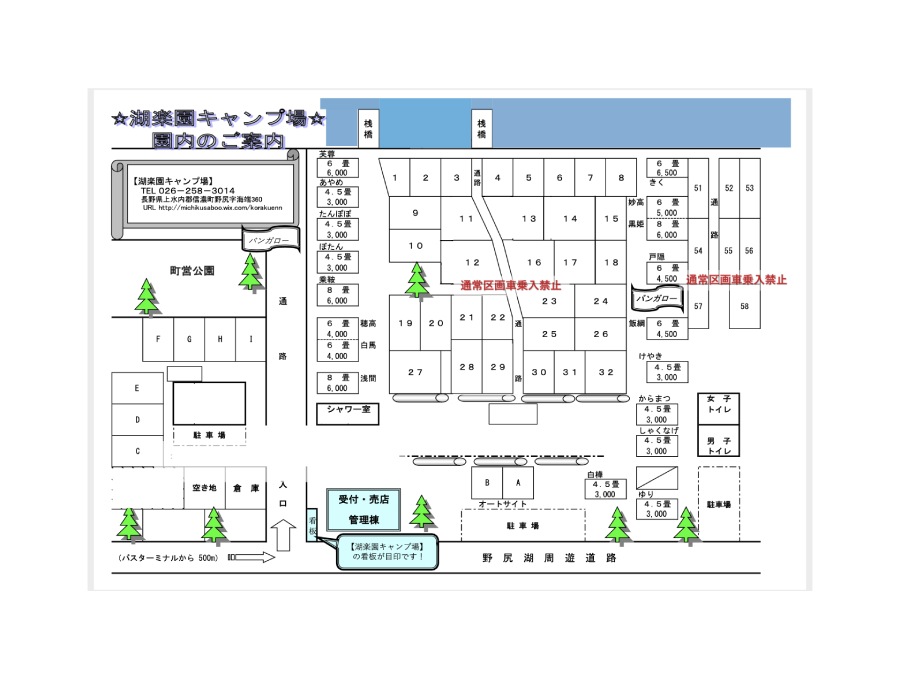 長野県,湖楽園キャンプ場,サイト