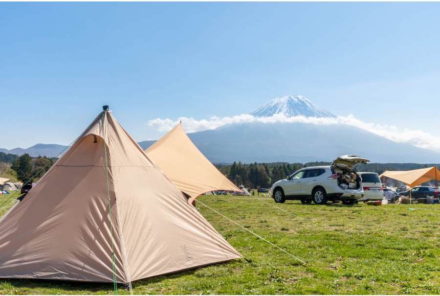 アングルを決めてからレイアウトを作っていく,ワンポール テント,富士山