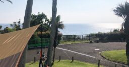 【神奈川県】京急油壺温泉キャンプパーク｜海と夕日と富士山が見える！